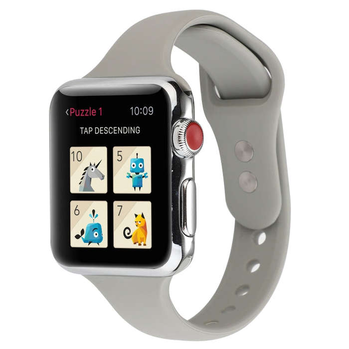 For Apple Watch 5 & 4 44mm / 3 & 2 & 1 42mm Thin Silicone Double Buckle Watch Band(Brick Blue)