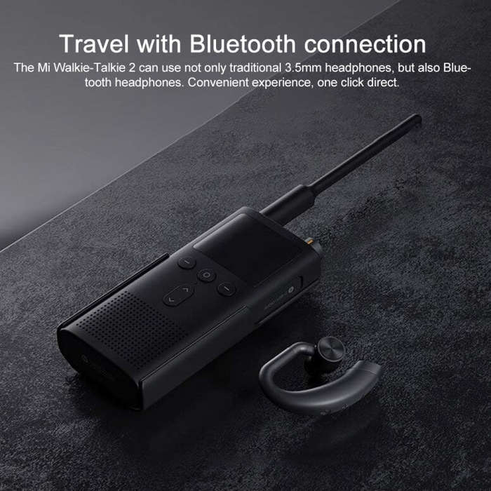 Original Xiaomi IP65 Waterproof UV Dual Band Walkie Talkie 2(Black)
