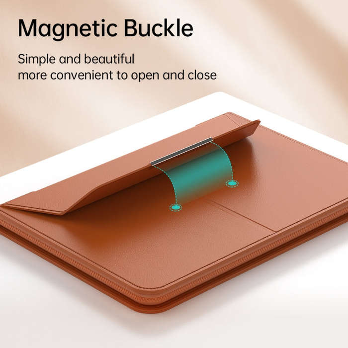 Multifunctional Laptop PU Magnetic Stand Split Liner Bag with Mouse Pad Function, Size:13-14 inch...