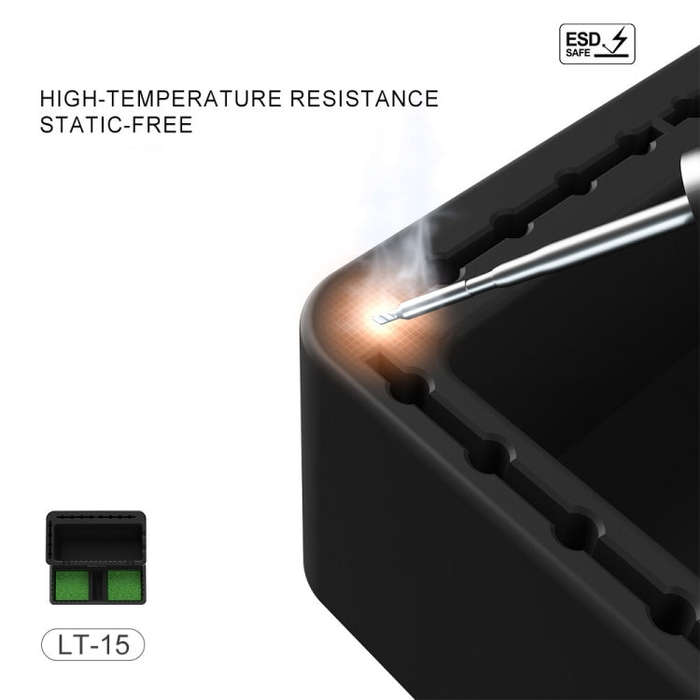 Mijing LT15 2 in 1 Multifunctional Storage Compartment + Soldering Iron Tips Cleaning Area