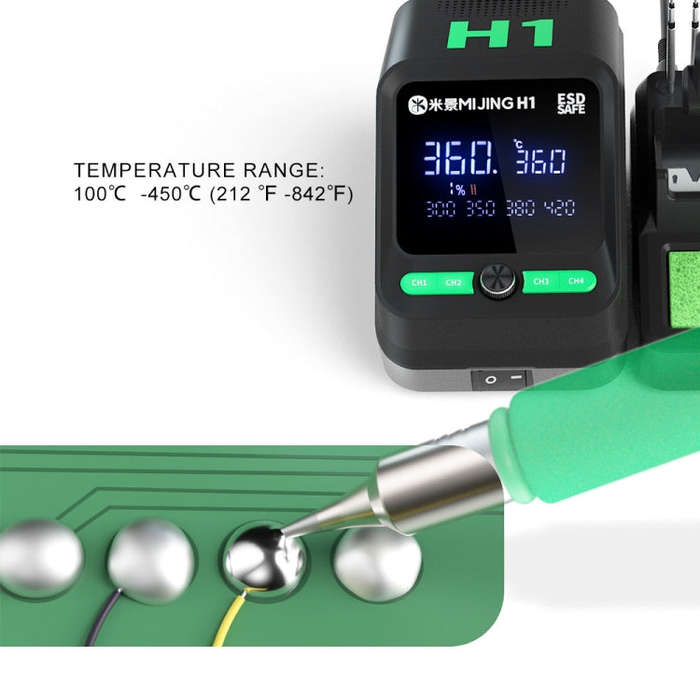Mijing H1 Split Intelligent Temperature Control Soldering Station for Mobile Phone Repair, Plug:U...