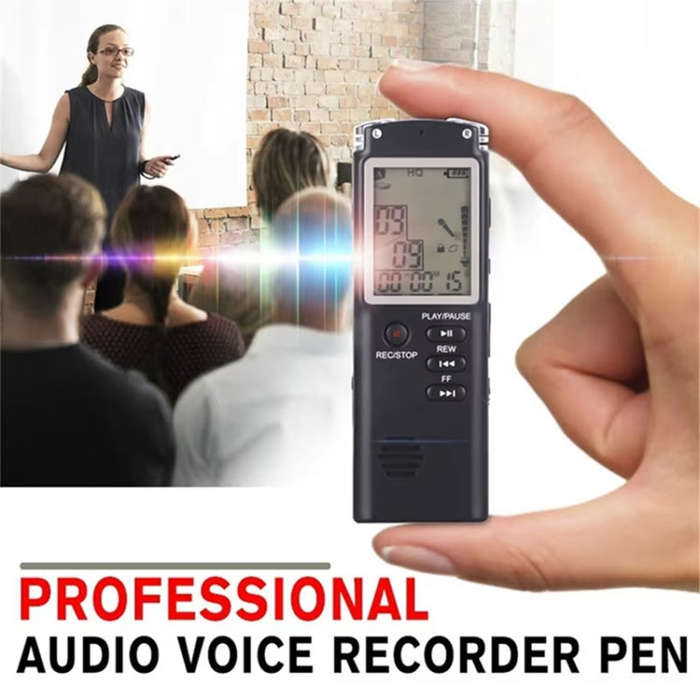 T60 Smart HD Noise Cancelling Voice Recorder MP3 Player, Memory:8GB(Black)