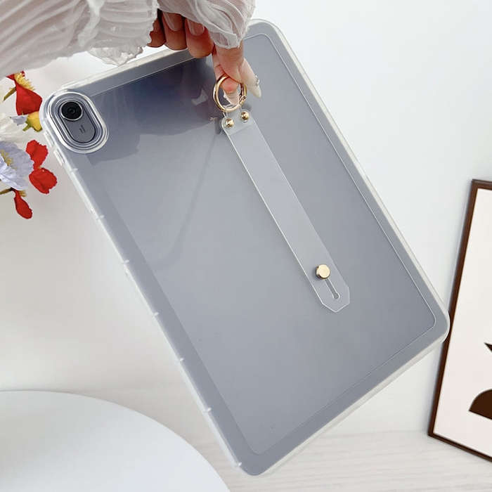 For Huawei MatePad Air 2024 Wristband Holder PC Hybrid TPU Soft Tablet Case(Transparent)
