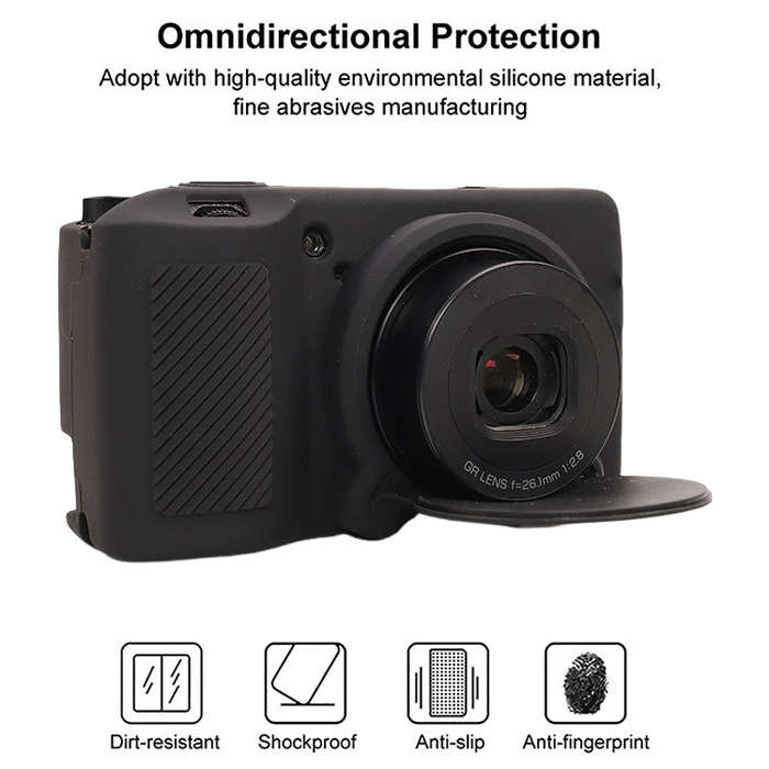 For Ricoh GR III Soft Silicone Protective Case(Black)