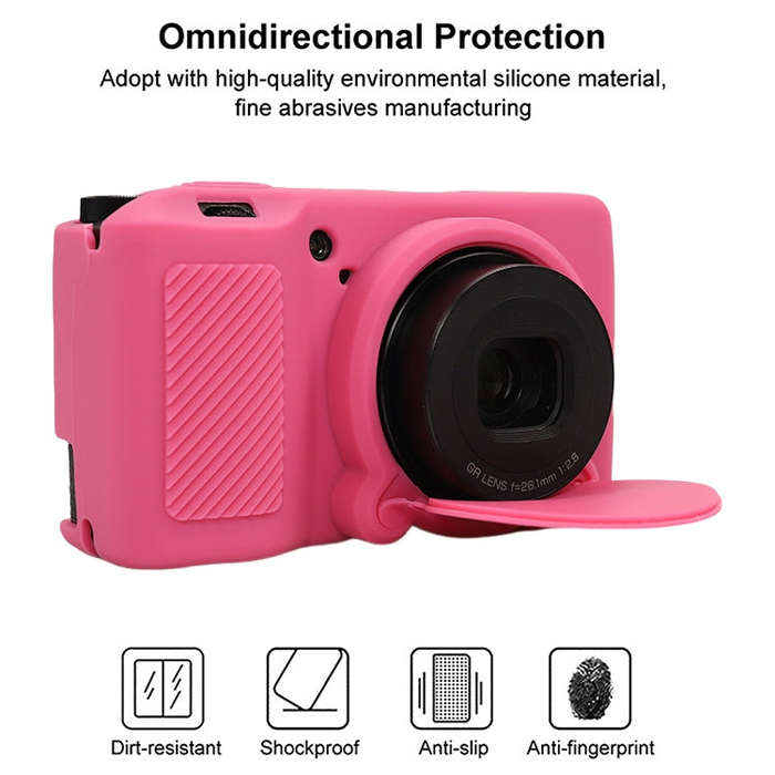 For Ricoh GR III Soft Silicone Protective Case(Rose Red)