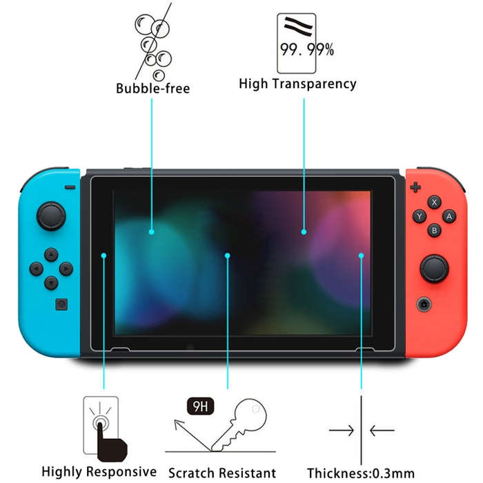For Nintendo Switch 2 25pcs 9H 0.3mm Explosion-proof Tempered Glass Film