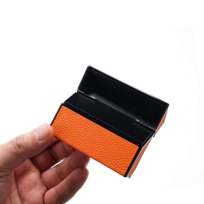 For IQOS Series Electronic Cigarette Grooved Leather PC Storage Box(Orange)