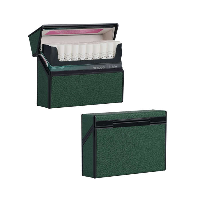 For IQOS Series Electronic Cigarette Grooved Leather PC Storage Box(Green)