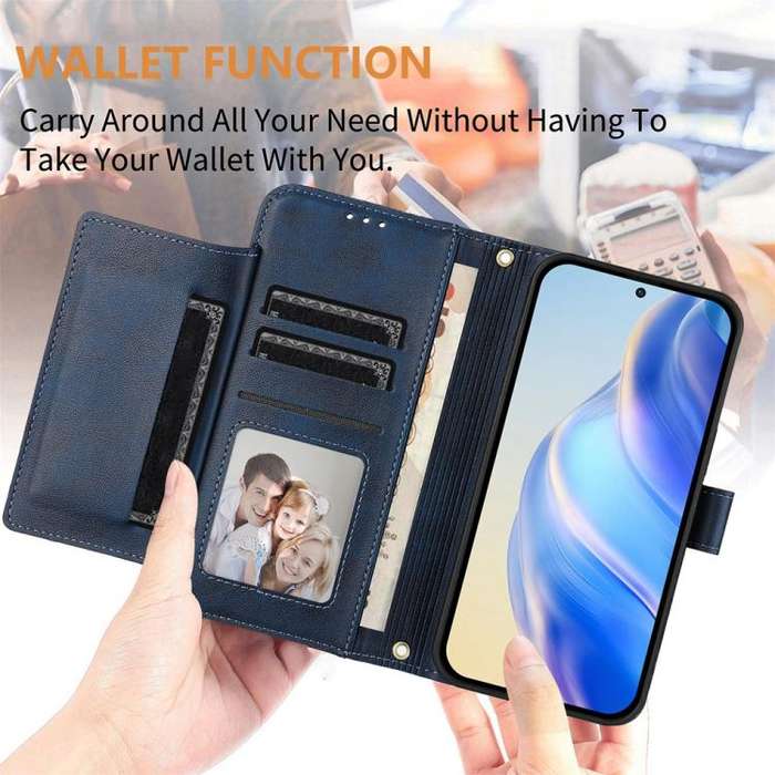 For Motorola Edge 60 Fusion / Edge 5G 2025 Multi-Card Slots Zipper Wallet Leather Phone Case(Blue)