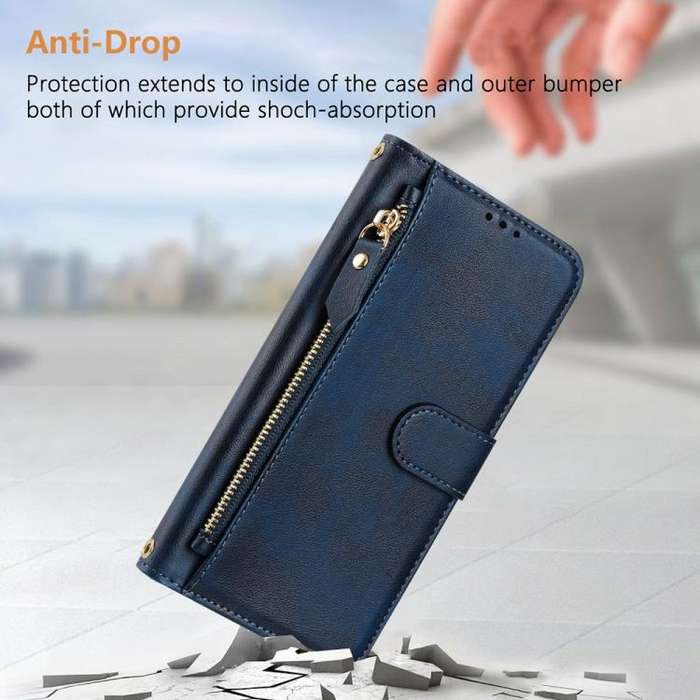 For Motorola Edge 60 Fusion / Edge 5G 2025 Multi-Card Slots Zipper Wallet Leather Phone Case(Blue)