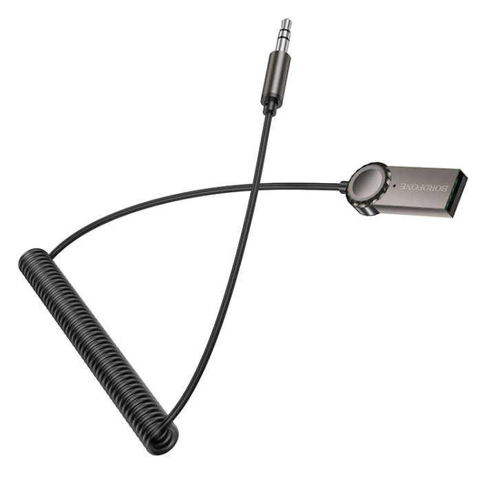 Borofone BC56 Peaceful Car AUX Spring Cable Bluetooth Audio Receiver(Tarnish)