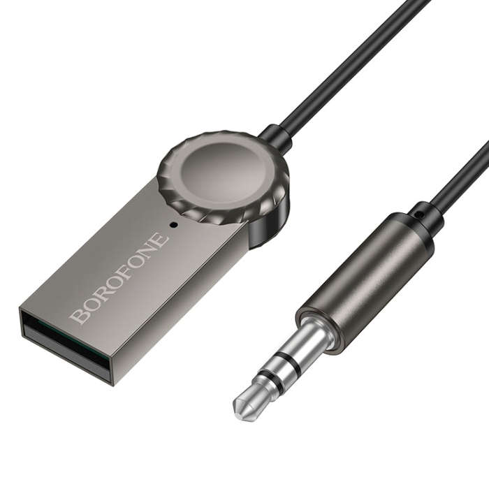 Borofone BC56 Peaceful Car AUX Spring Cable Bluetooth Audio Receiver(Tarnish)