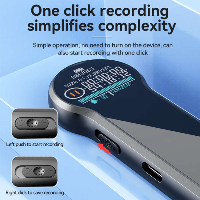 Q98 1 inch Color Screen HD Noise Reduction Voice Recording Pen, Memory:32GB(Black)