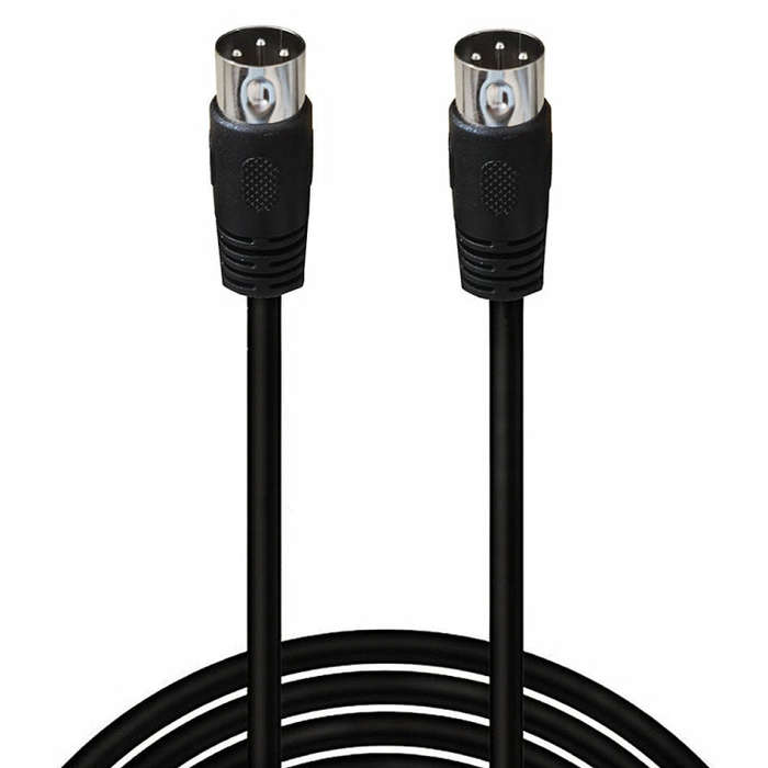 DIN Male to Male 3 Pin Signal Transmission for TV, DVD Player Adapter Cable, Length:5m(Black)