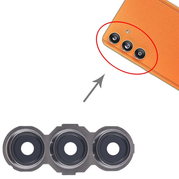 For Samsung Galaxy F55 SM-E556B 10pcs Rear Camera Lens Cover(Black)