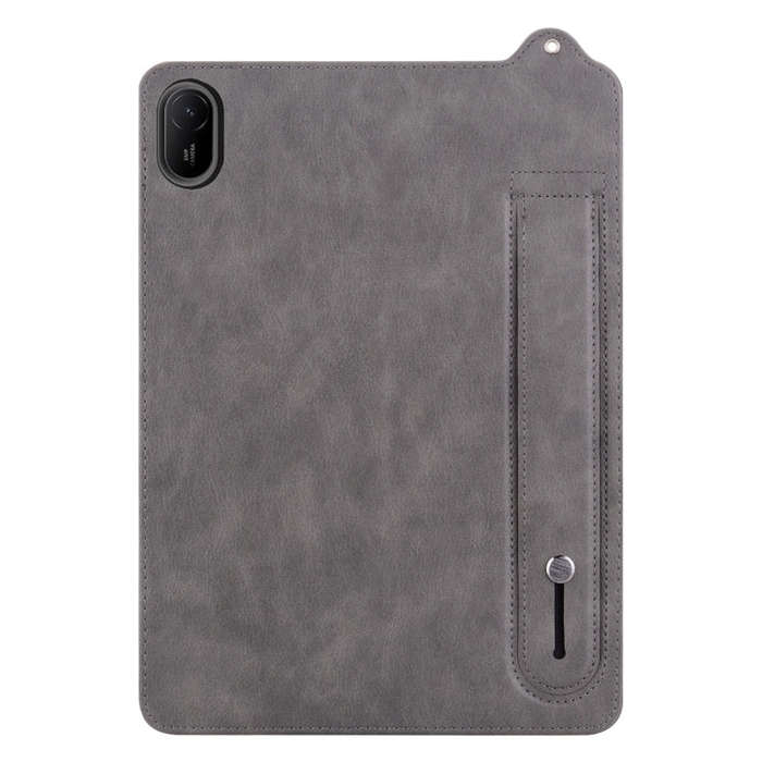For Huawei MatePad SE 11 2024 TPU Leather Back Tablet Case with Wristband(Grey)