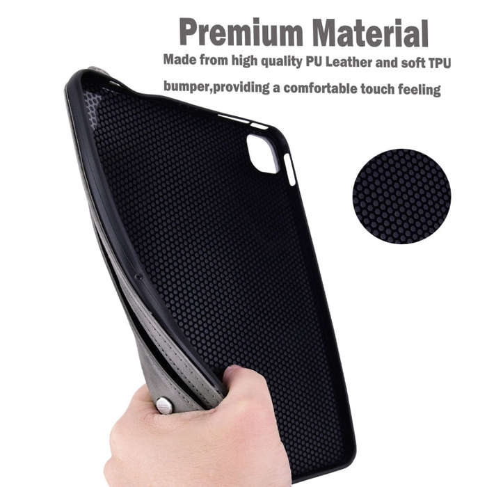 For Huawei MatePad SE 11 2024 TPU Leather Back Tablet Case with Wristband(Grey)