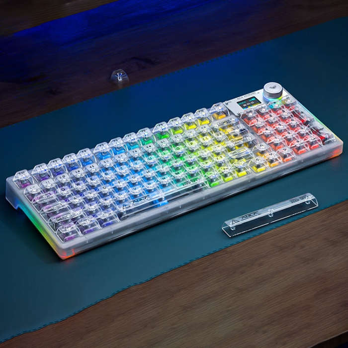 AULA F98 Pro 99 Keys Wired/2.4G/Bluetooth Three Model RGB Mechanical Keyboard, Shaft:Ice Soul Sha...