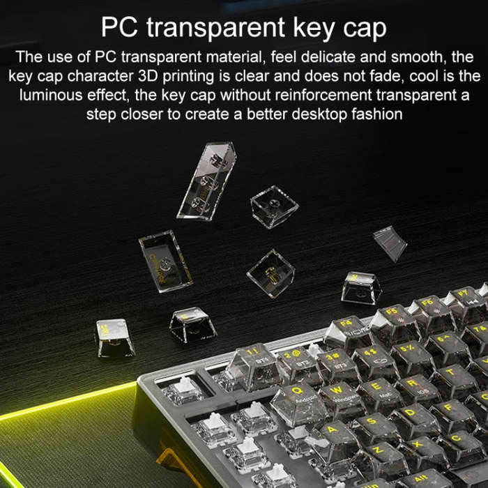 AULA F98 Pro 99 Keys Wired/2.4G/Bluetooth Three Model RGB Mechanical Keyboard, Shaft:Ice Soul Sha...