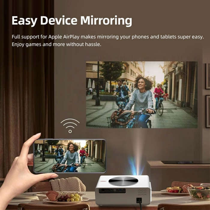 AUN AKEY7 MAX 1920x1080P HD Android LCD Projector UK Plug(White)