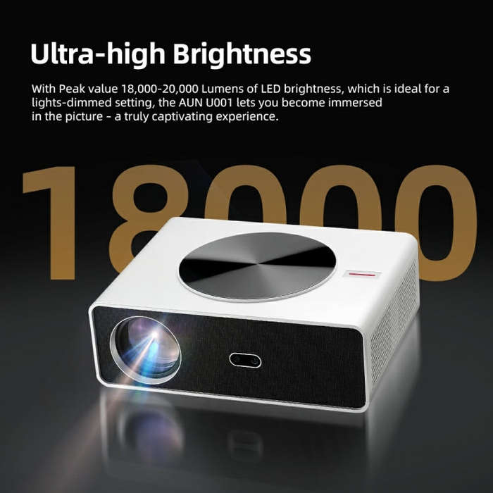 AUN AKEY7 MAX 1920x1080P HD Android LCD Projector UK Plug(White)