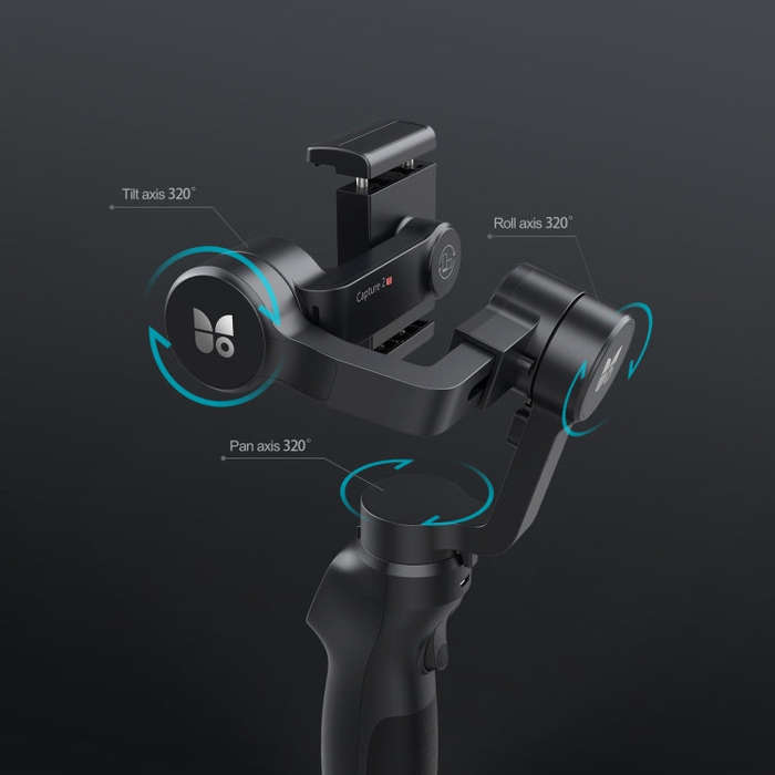 FUNSNAP Capture 2s Smart 3-Axis Handheld Gimbal Phone Live Stabilizer, Combo Version(Black)