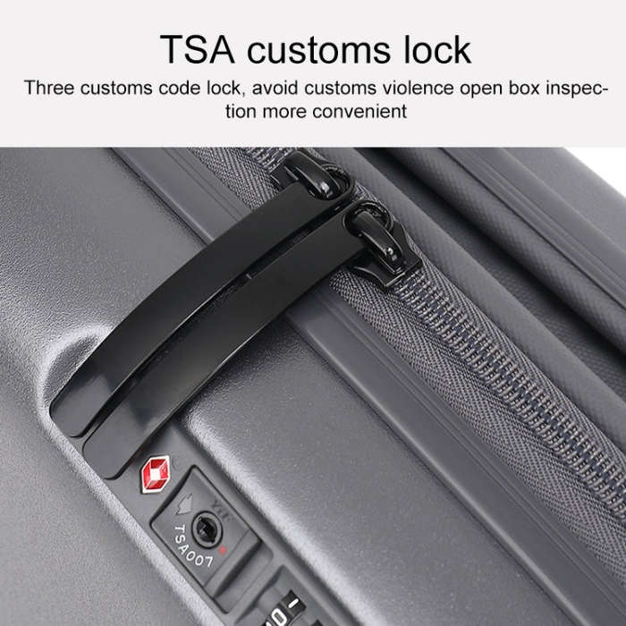24 inch Foldable Portable Universal Wheel Trolley Luggage Suitcase, with TSA Combination Lock(Black)
