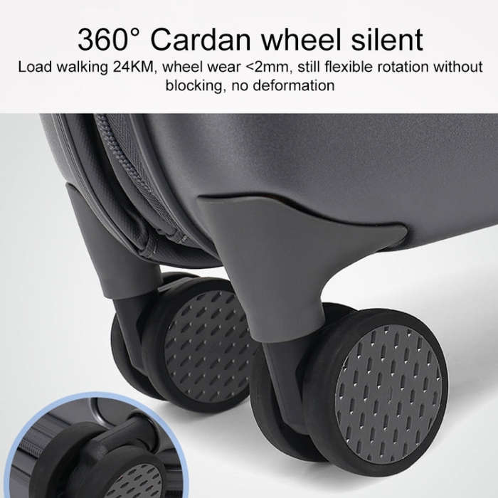 24 inch Foldable Portable Universal Wheel Trolley Luggage Suitcase, with TSA Combination Lock(Black)