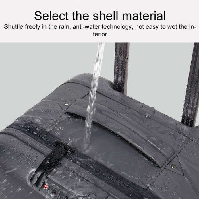 24 inch Foldable Portable Universal Wheel Trolley Luggage Suitcase, with TSA Combination Lock(Black)