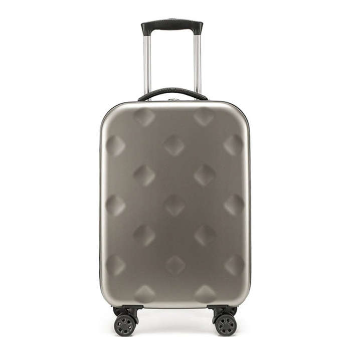 24 inch Foldable Portable Universal Wheel Trolley Luggage Suitcase, with Combination Lock(Grey)