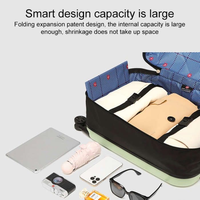 24 inch Foldable Portable Universal Wheel Trolley Luggage Suitcase, with Combination Lock(Orange)