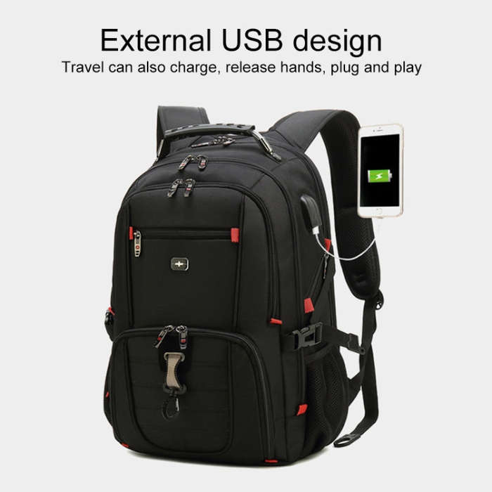 20 inch Multifunctional Business Large Capacity Waterproof Double-Shoulder Backpack with USB Inte...