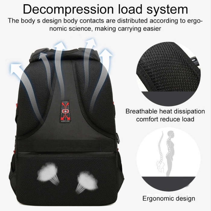 22 inch Multifunctional Business Large Capacity Waterproof Double-Shoulder Backpack with USB Inte...