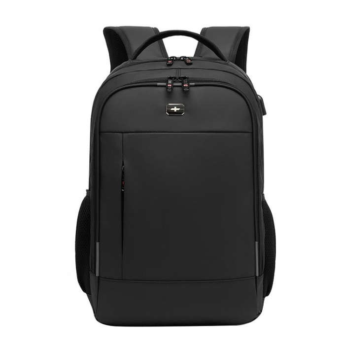 19 inch Multifunctional Large Capacity Waterproof Double-Shoulder Backpack with USB Interface(Black)