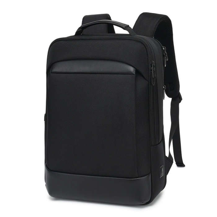 18 inch Multifunctional Large Capacity Waterproof Double-Shoulder Backpack with USB Interface(Black)