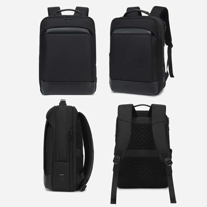 18 inch Multifunctional Large Capacity Waterproof Double-Shoulder Backpack with USB Interface(Black)