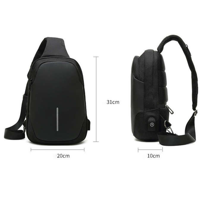 Outdoor Cycling Anti-theft Multi-layer Storage Male Chest Bag(Dark Grey)