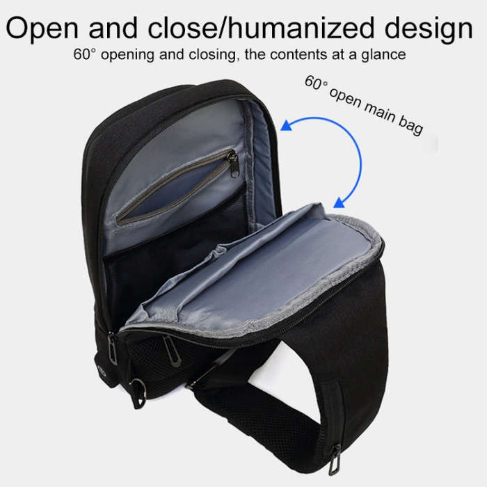 Outdoor Cycling Anti-theft Multi-layer Storage Male Chest Bag(Dark Grey)