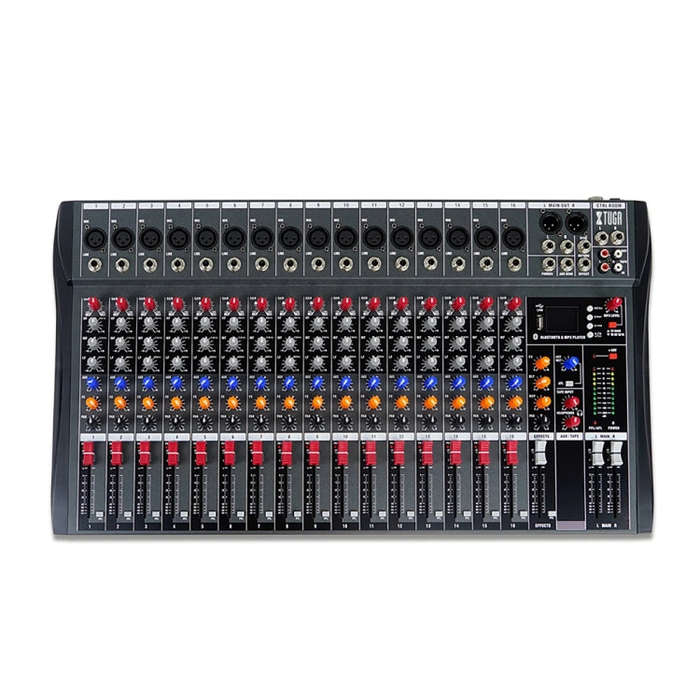 XTUGA CT160X 16-Channels Audio Mixer DJ Mixing Console with 48V Power Supply(EU Plug)