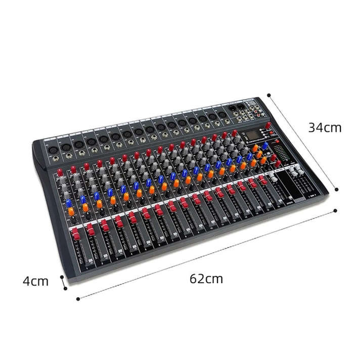 XTUGA CT160X 16-Channels Audio Mixer DJ Mixing Console with 48V Power Supply(EU Plug)