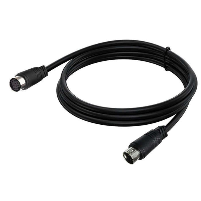 90 Degree mini DIN 9 Pin Male to Female TV Box Adapter Cable, Length:1.8m(Black)
