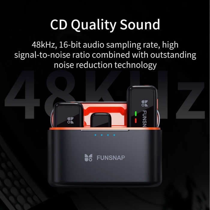FUNSNAP S6 Lavalier Wireless Microphone, 8 Pin RX + 1 TX