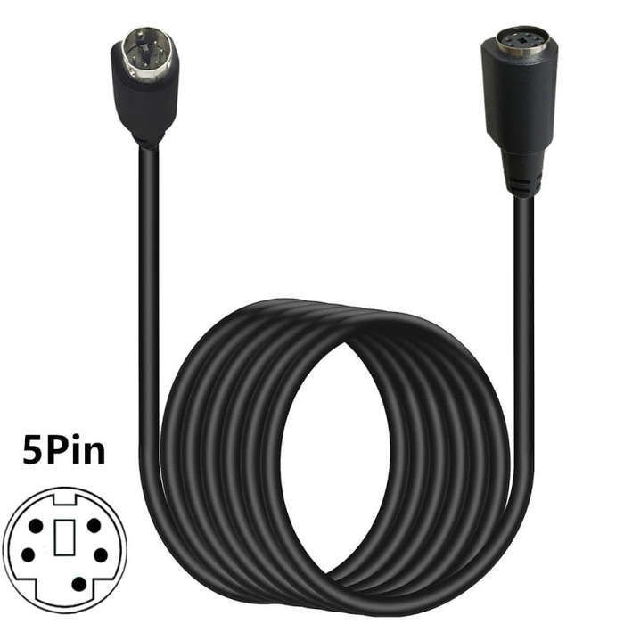 Mini DIN 5 Pin Core Audio / Video Cable, Length:1.8m(Male to Female Straight)