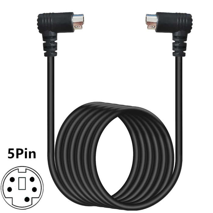 Mini DIN 5 Pin Core Audio / Video Cable, Length:3m(Male to Female Elbow)
