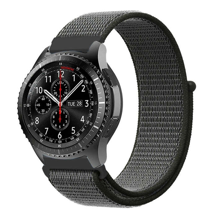For Samsung Galaxy Watch 42mm Nylon Braided Watch Band(Dark Olive)