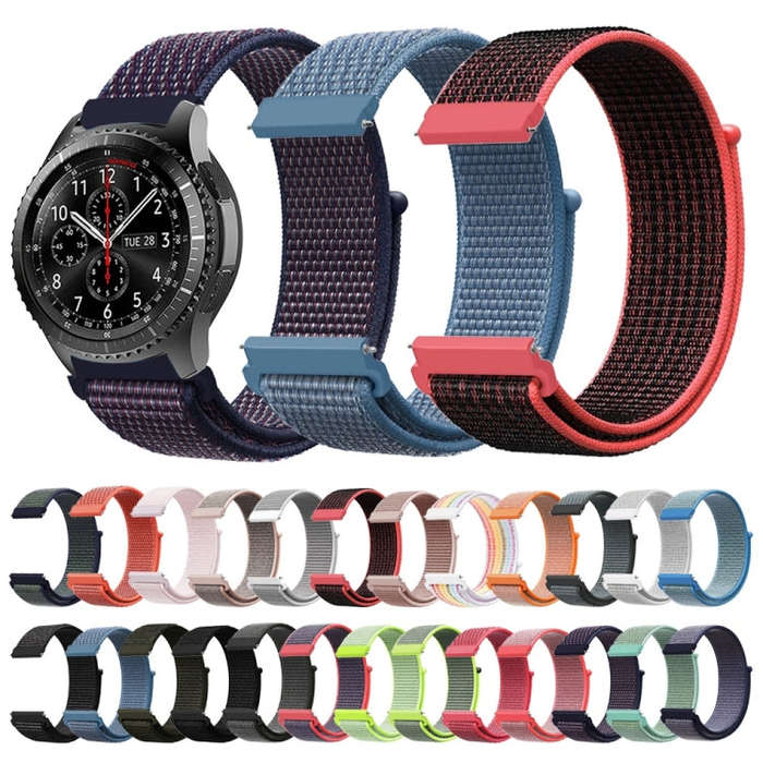For Samsung Galaxy Watch 42mm Nylon Braided Watch Band(Hot Pink)