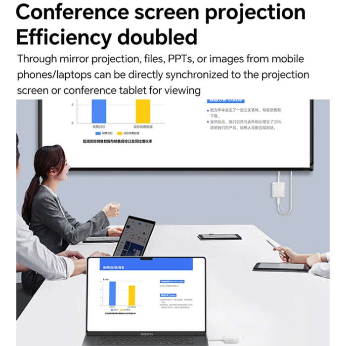 G128 1080P 60Hz Wireless HD Screen Projector Transmitter and Receiver Kit(White)