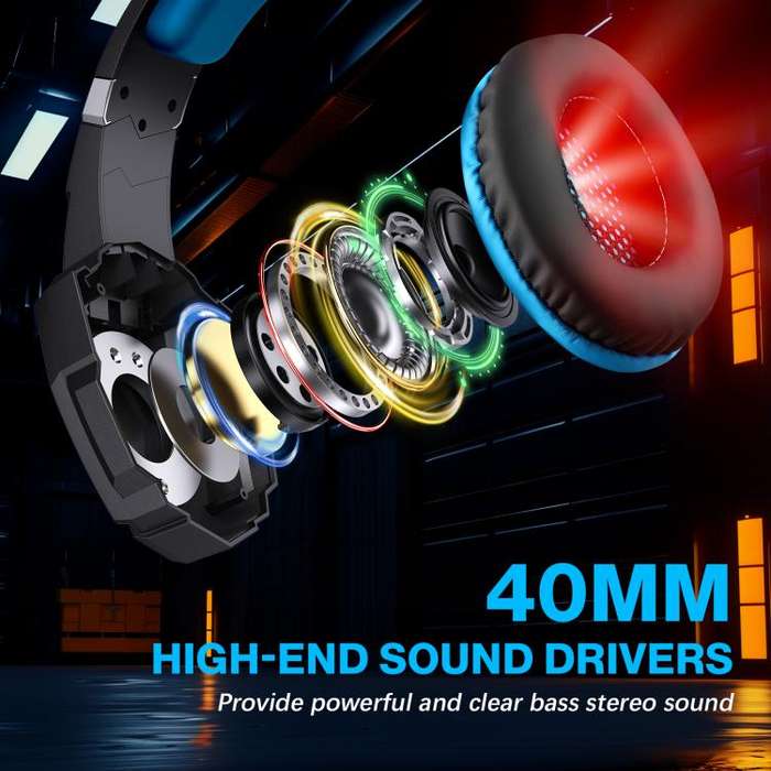 KOTION EACH G9000 Pro On-Ear Gaming Headset with Mic, Cable Length: About 2.1m(Black Blue)