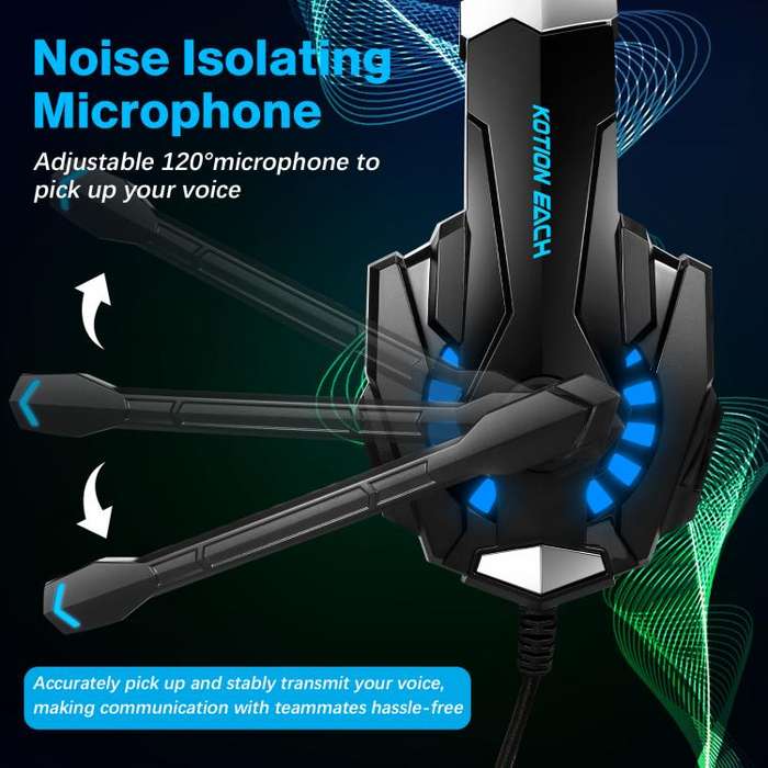 KOTION EACH G9000 Pro On-Ear Gaming Headset with Mic, Cable Length: About 2.1m(Black Blue)