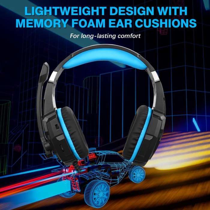 KOTION EACH G9000 Pro On-Ear Gaming Headset with Mic, Cable Length: About 2.1m(Black Blue)